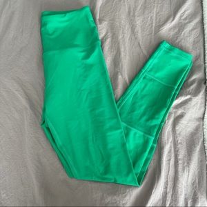Ryderwear green leggings with mesh detailing